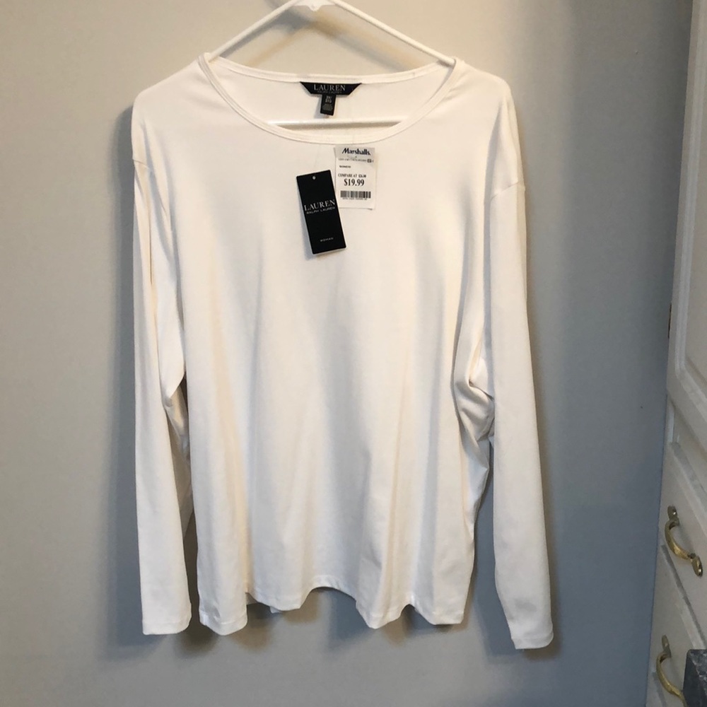 Ralph Lauren Long sleeve women’s Top White 3x NWT